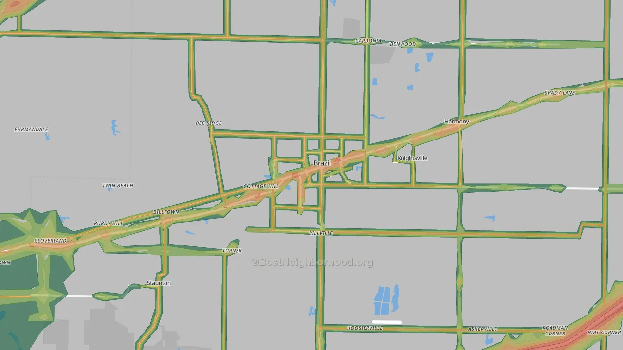 47834, IN Map of Noise Levels in 47834
