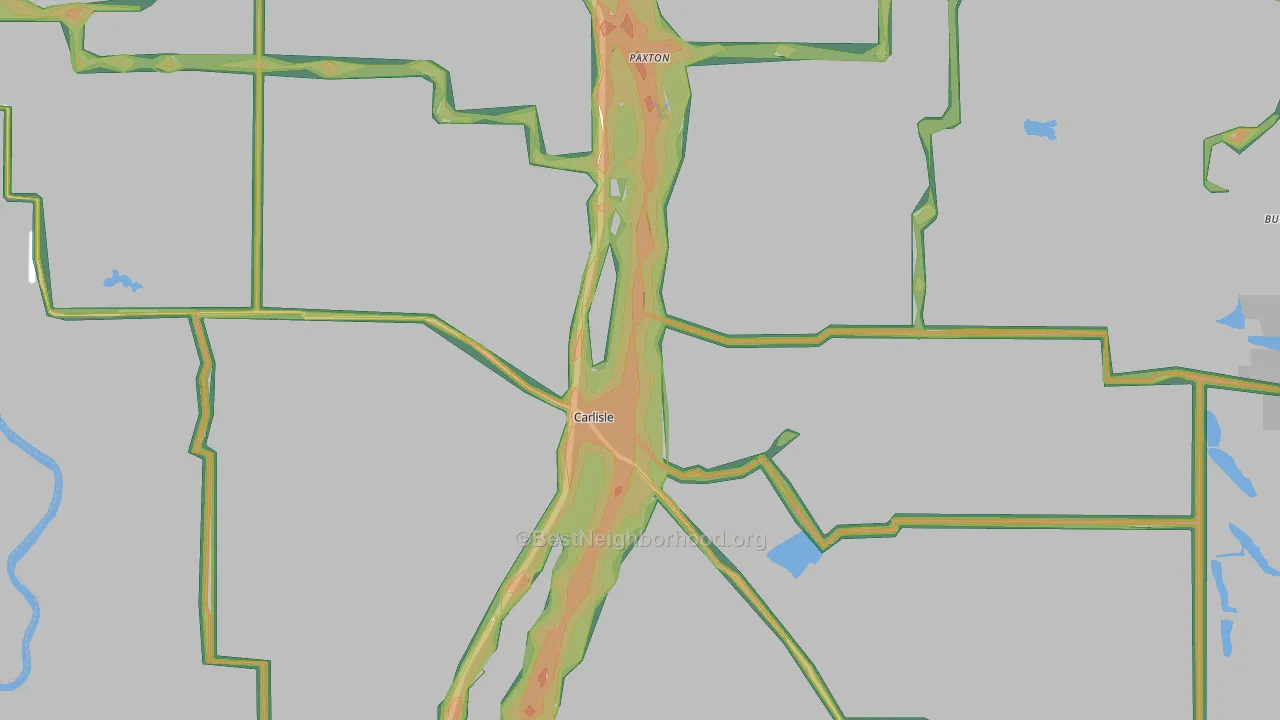 47838, IN Map of Noise Levels in 47838