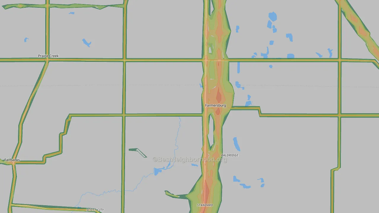 47850, IN Map of Noise Levels in 47850