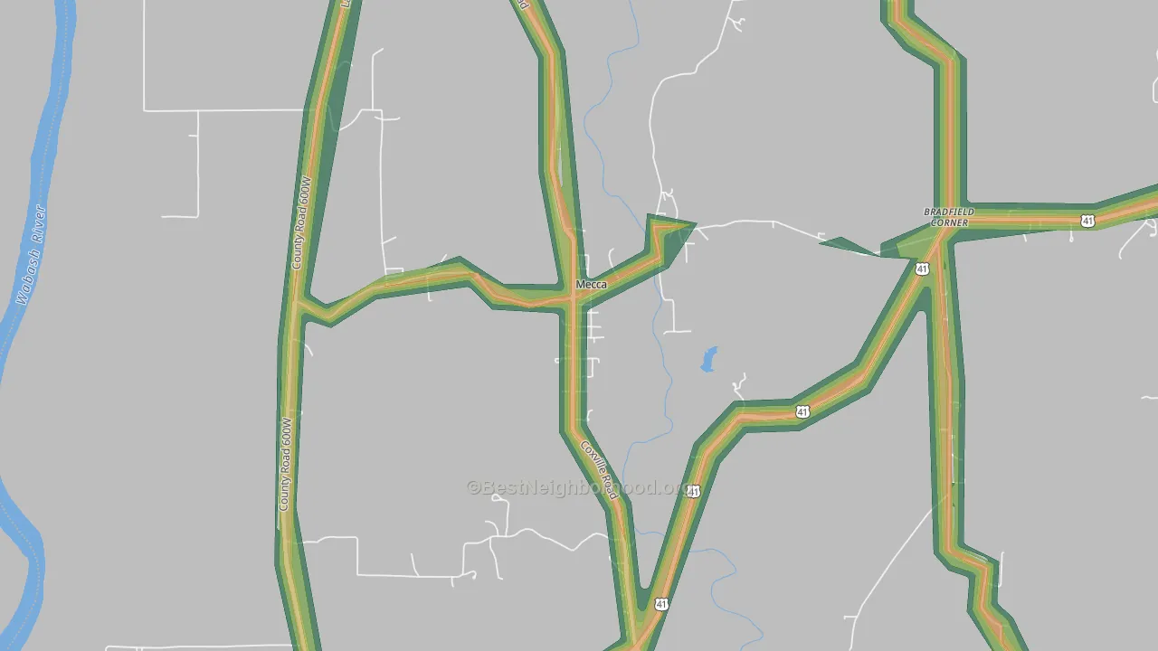 47860, IN Map of Noise Levels in 47860