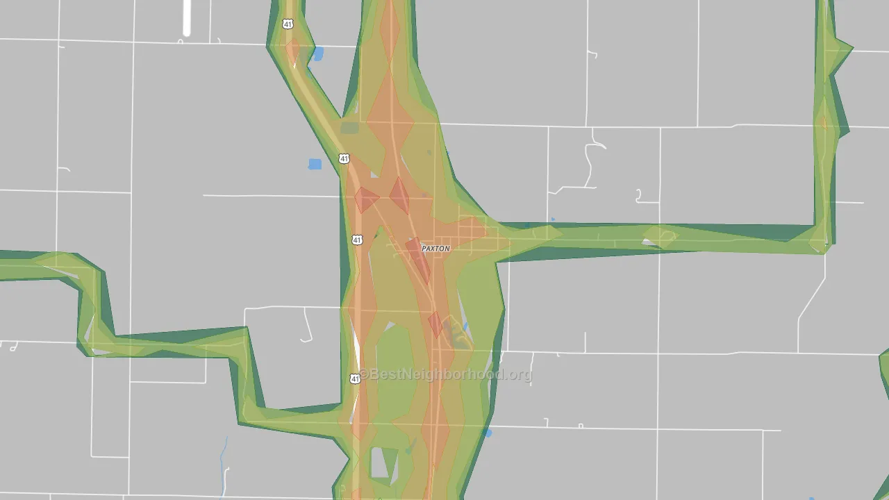 47865, IN Map of Noise Levels in 47865