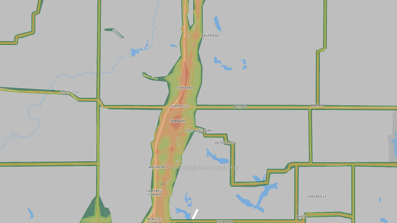 47879, IN Map of Noise Levels in 47879