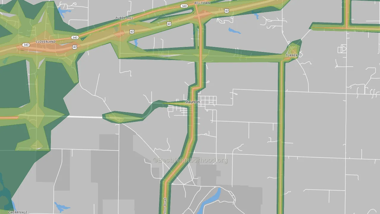 47881, IN Map of Noise Levels in 47881