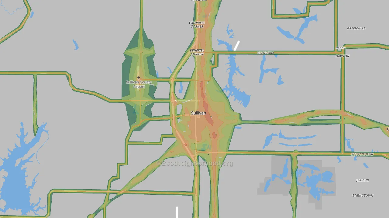 47882, IN Map of Noise Levels in 47882