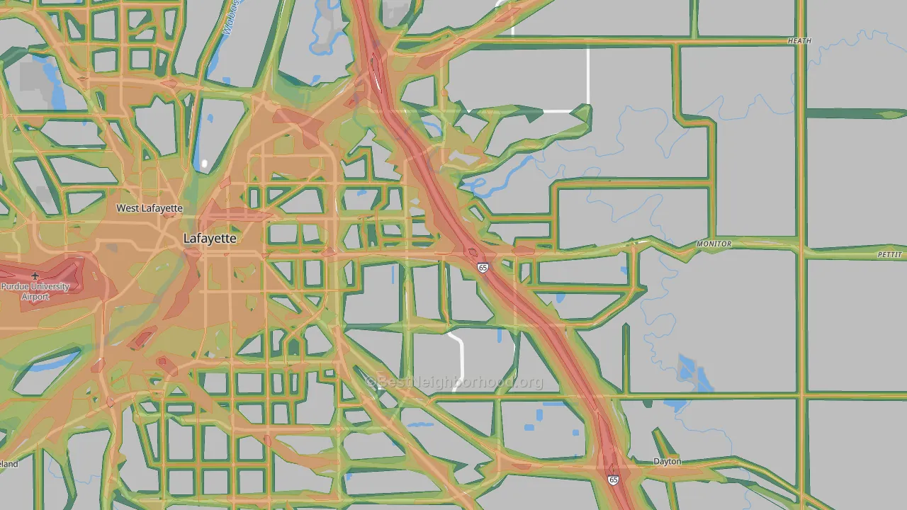 47905, IN Map of Noise Levels in 47905