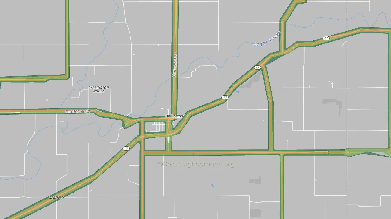 47940, IN Map of Noise Levels in 47940
