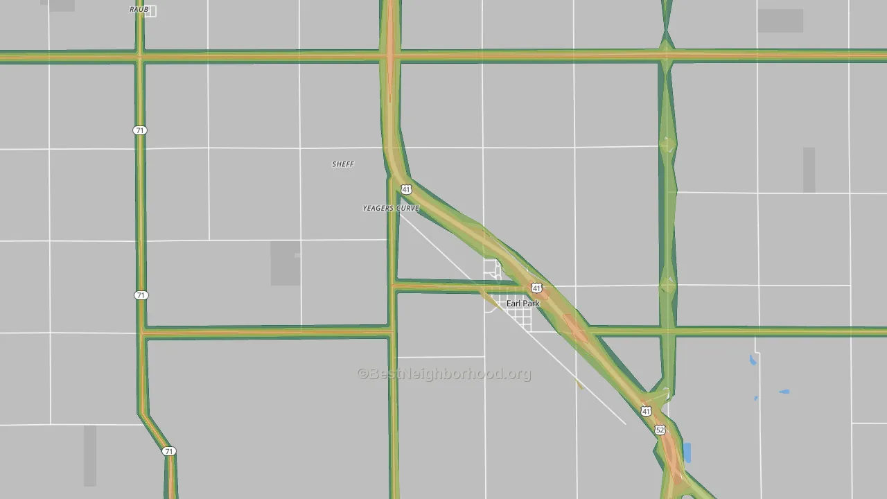 47942, IN Map of Noise Levels in 47942