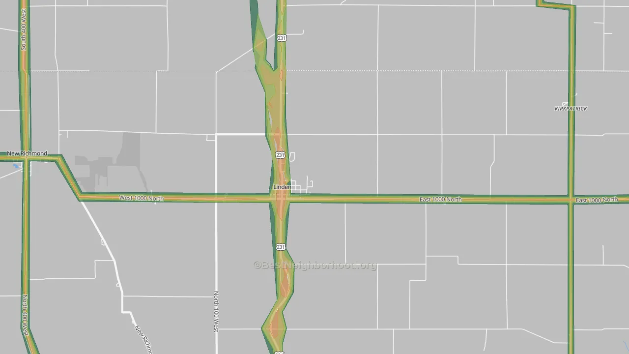 47955, IN Map of Noise Levels in 47955