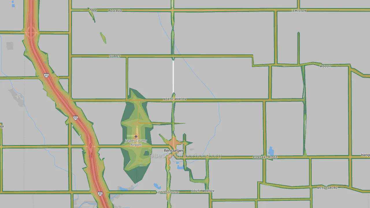 47978, IN Map of Noise Levels in 47978