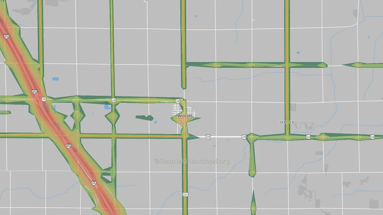 47995, IN Map of Noise Levels in 47995