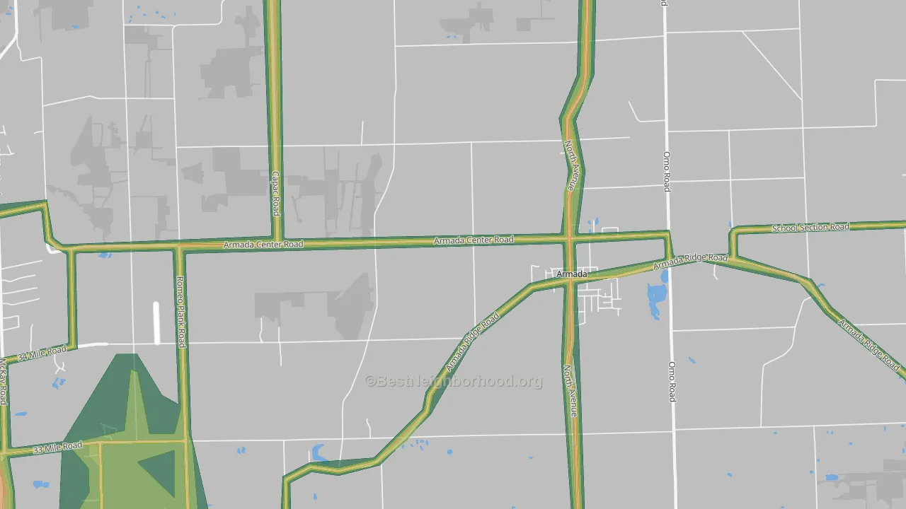 48005, MI Map of Noise Levels in 48005