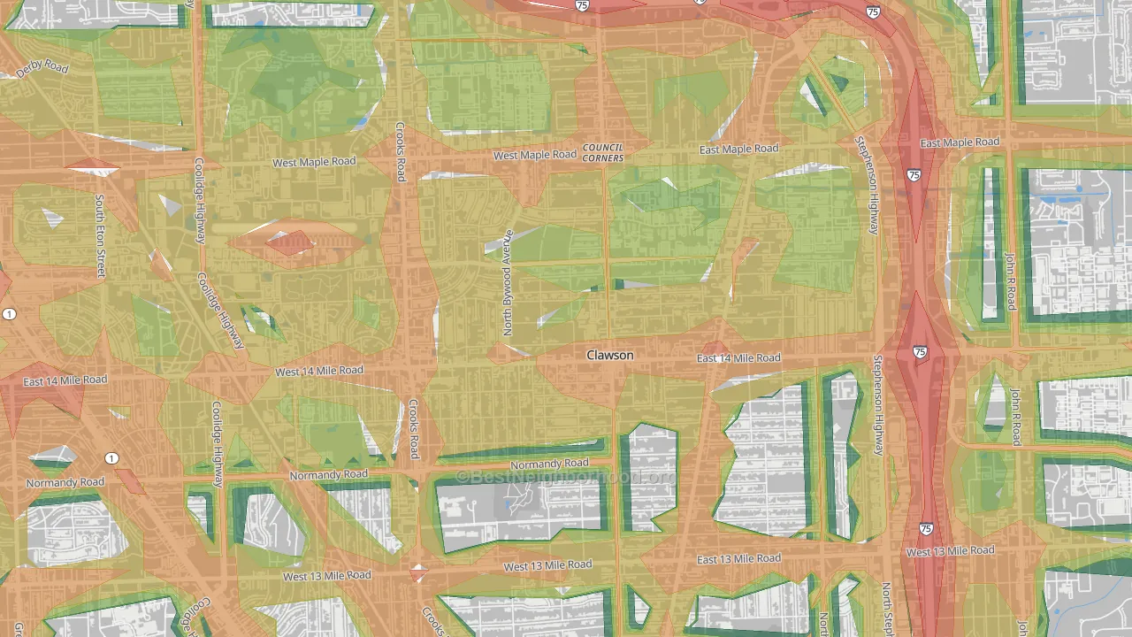 48017, MI Map of Noise Levels in 48017