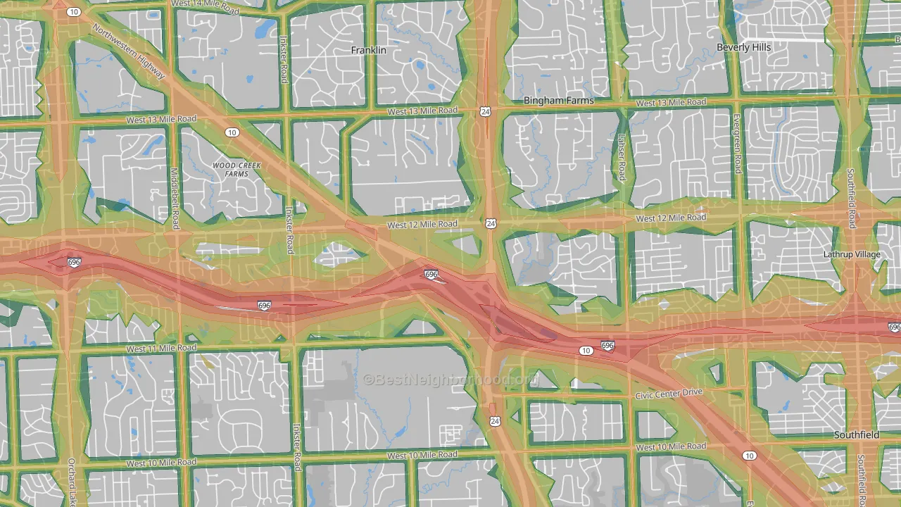 48034, MI Map of Noise Levels in 48034