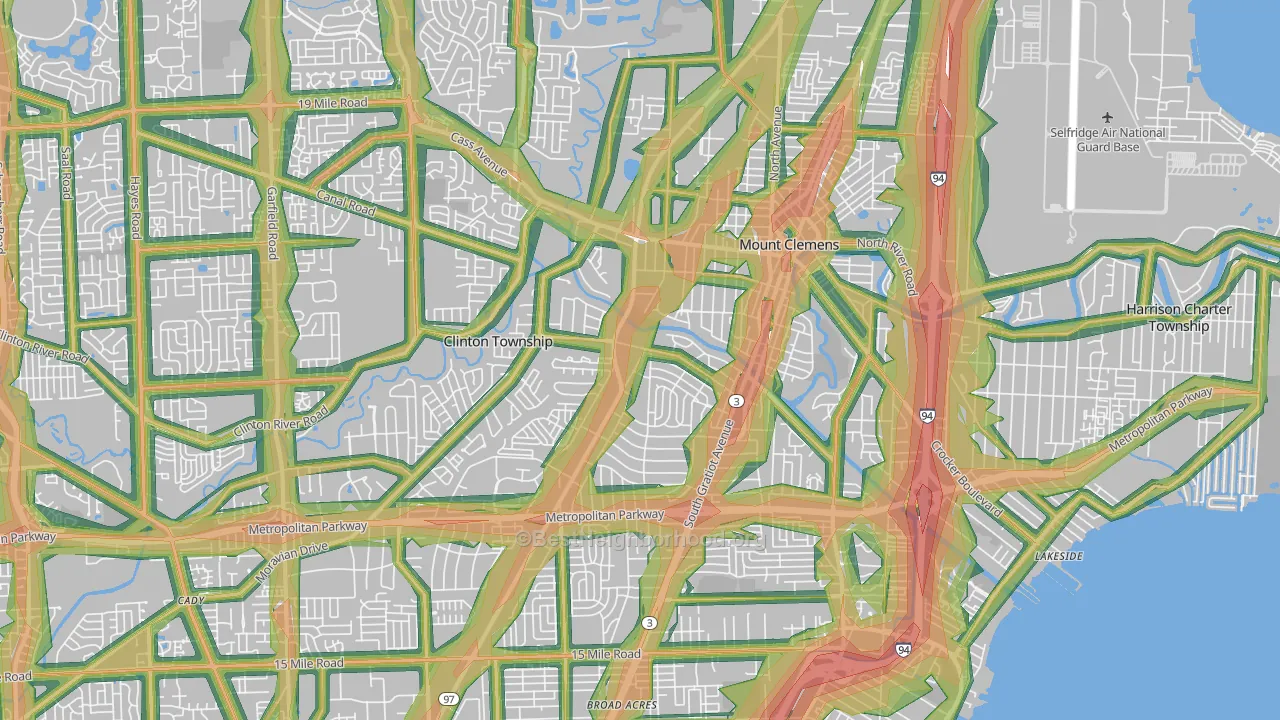 48036, MI Map of Noise Levels in 48036