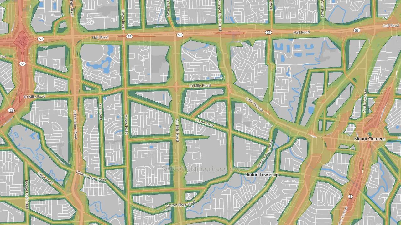 48038, MI Map of Noise Levels in 48038