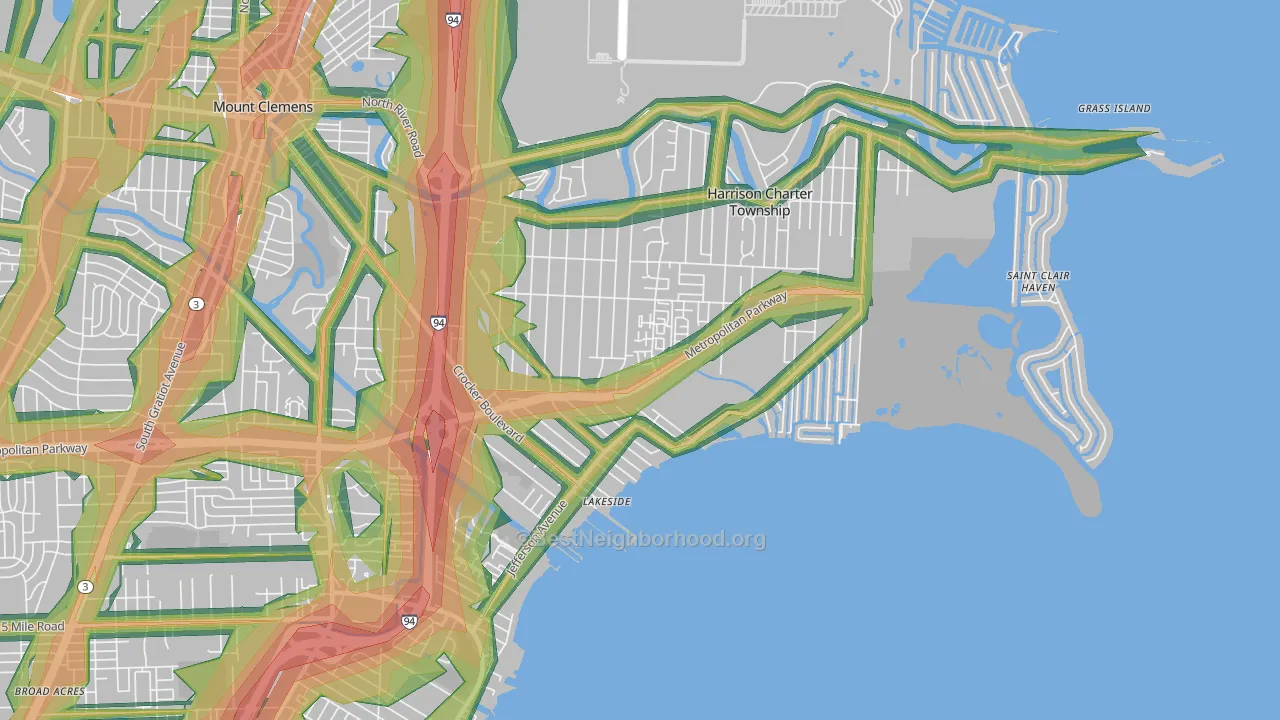 48045, MI Map of Noise Levels in 48045