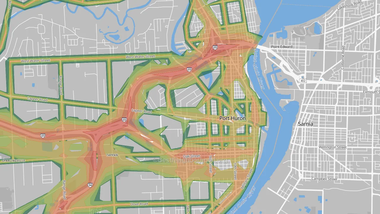 48060, MI Map of Noise Levels in 48060