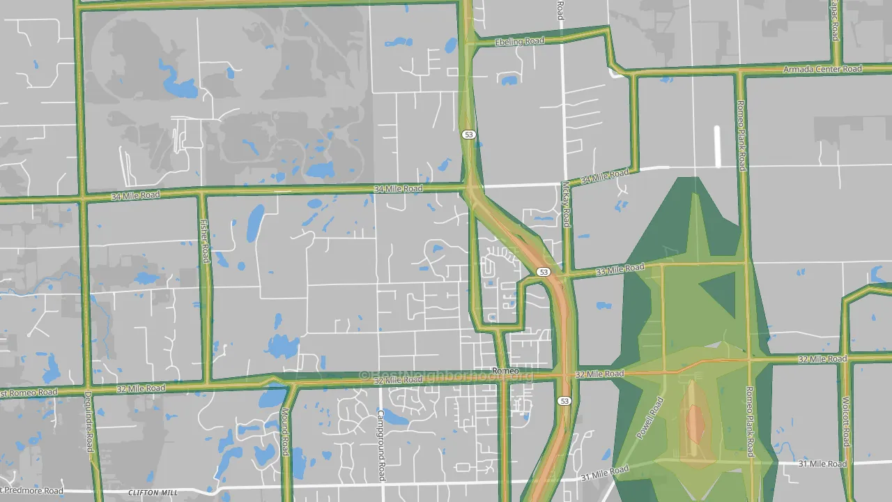 48065, MI Map of Noise Levels in 48065