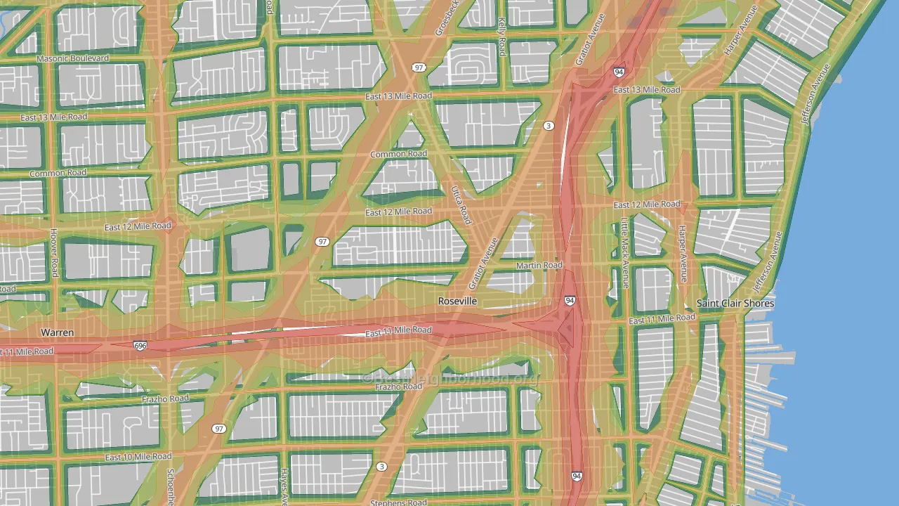48066, MI Map of Noise Levels in 48066