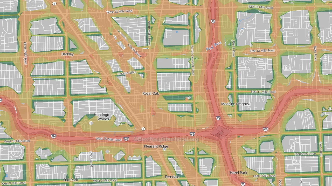 48067, MI Map of Noise Levels in 48067