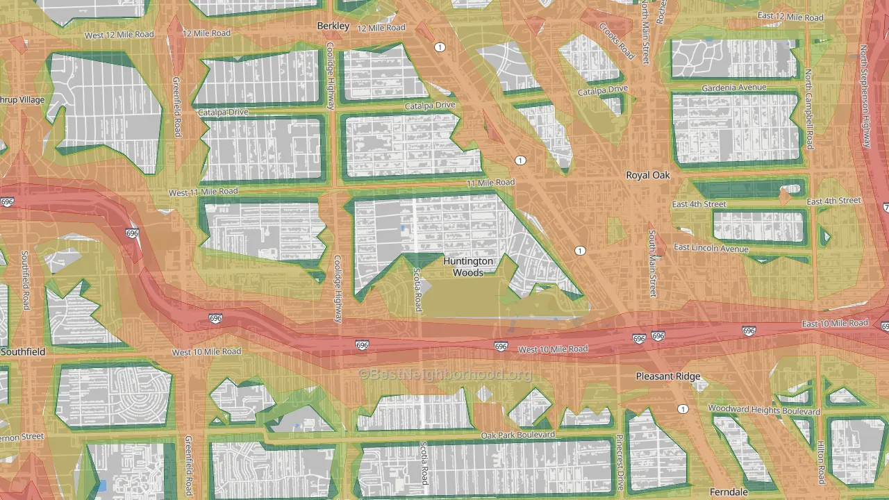 48070, MI Map of Noise Levels in 48070