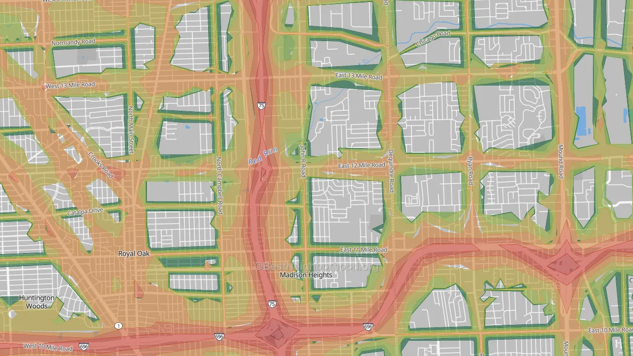 48071, MI Map of Noise Levels in 48071