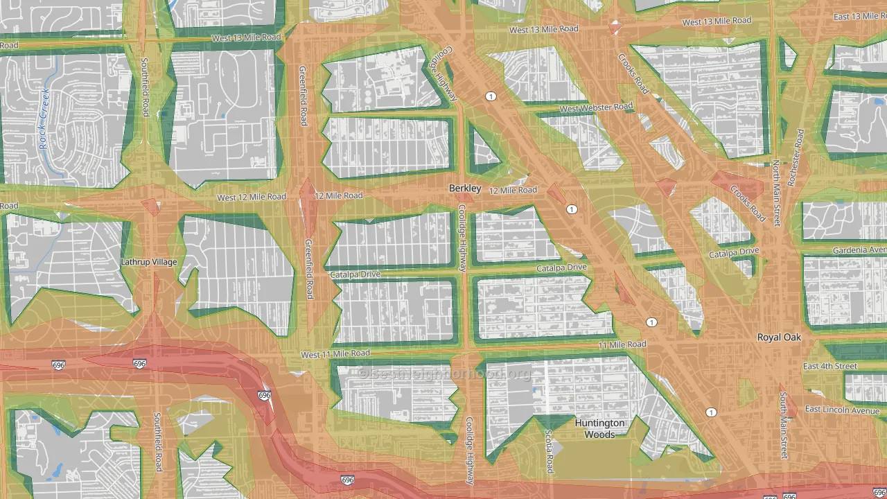 48072, MI Map of Noise Levels in 48072