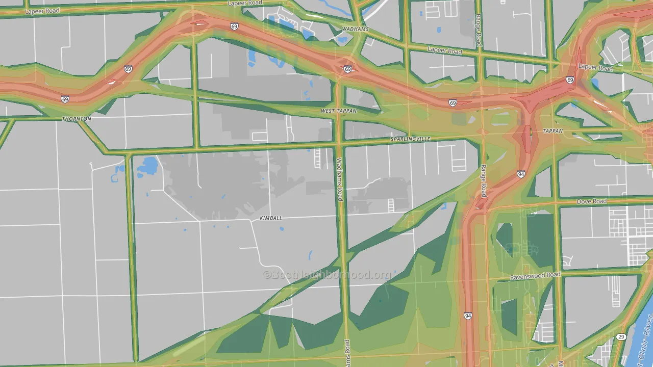 48074, MI Map of Noise Levels in 48074