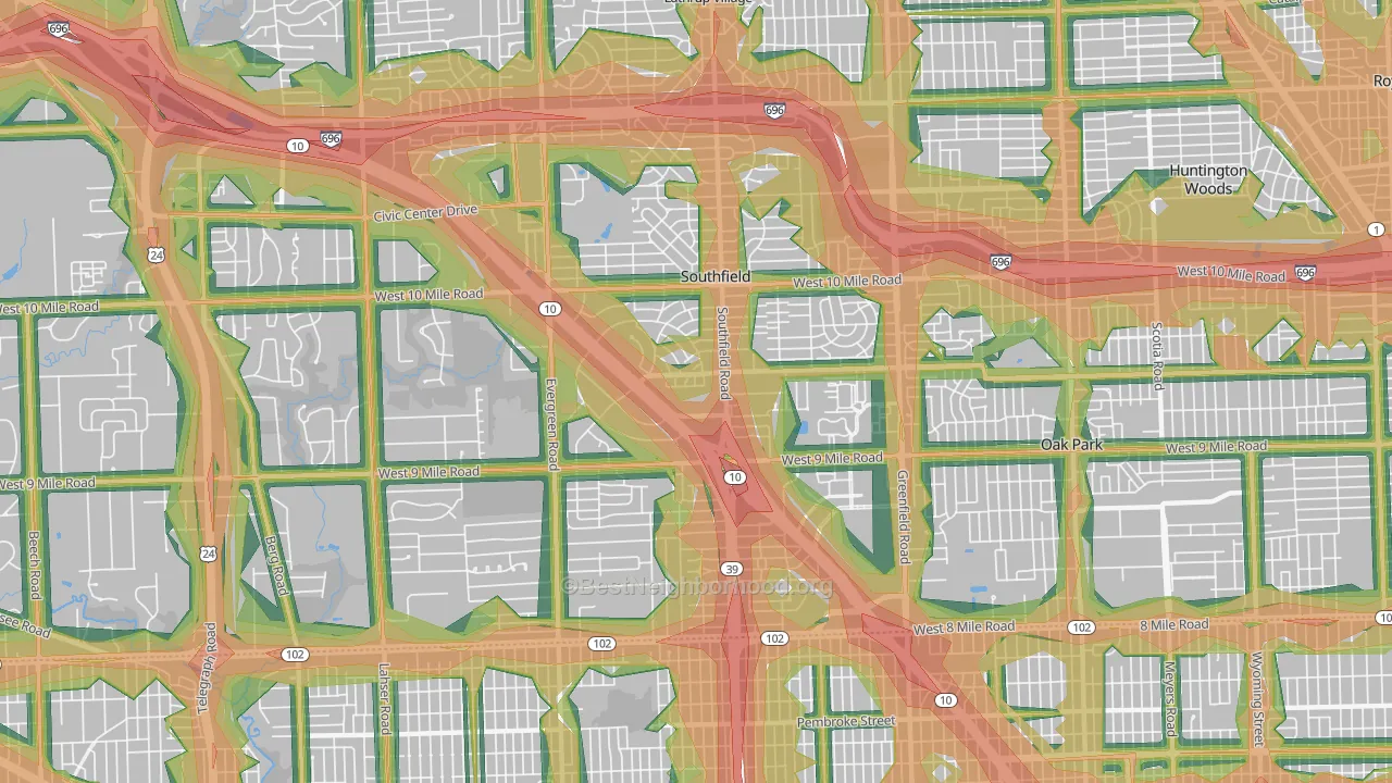 48075, MI Map of Noise Levels in 48075