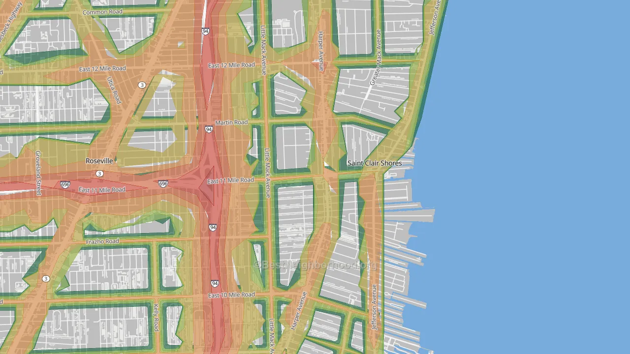48081, MI Map of Noise Levels in 48081