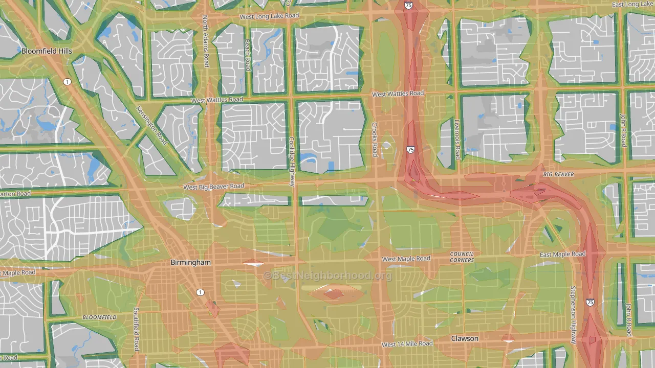 48084, MI Map of Noise Levels in 48084