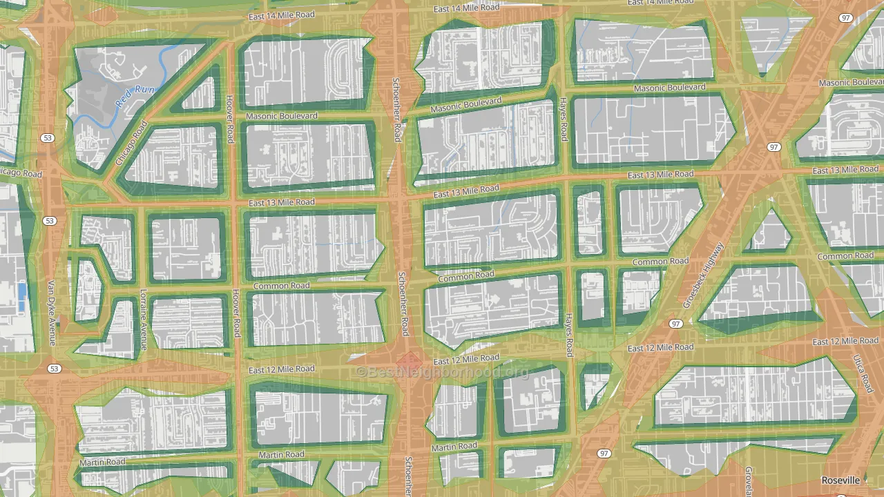 48088, MI Map of Noise Levels in 48088