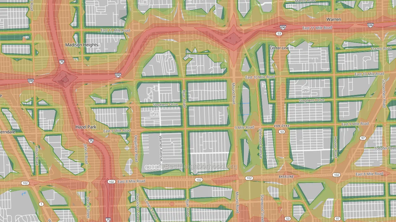 48091, MI Map of Noise Levels in 48091