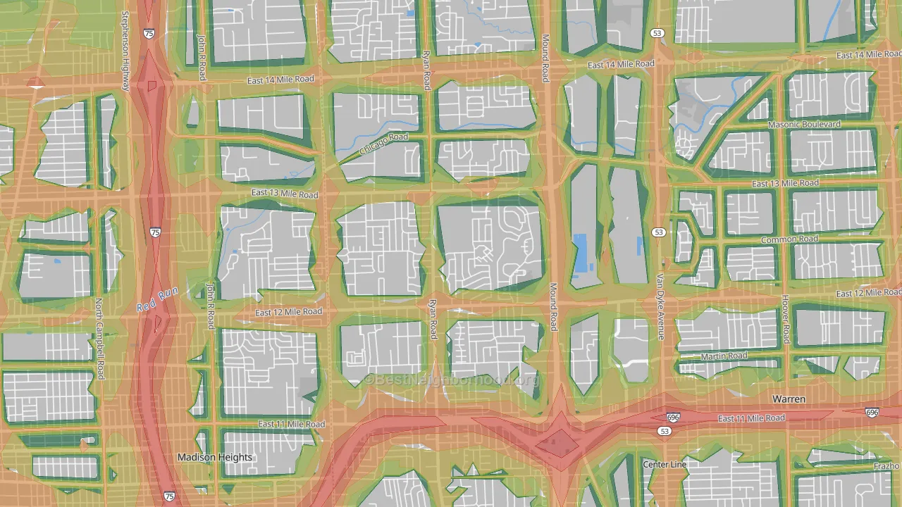 48092, MI Map of Noise Levels in 48092