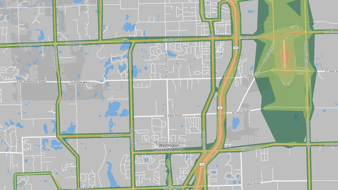 48095, MI Map of Noise Levels in 48095