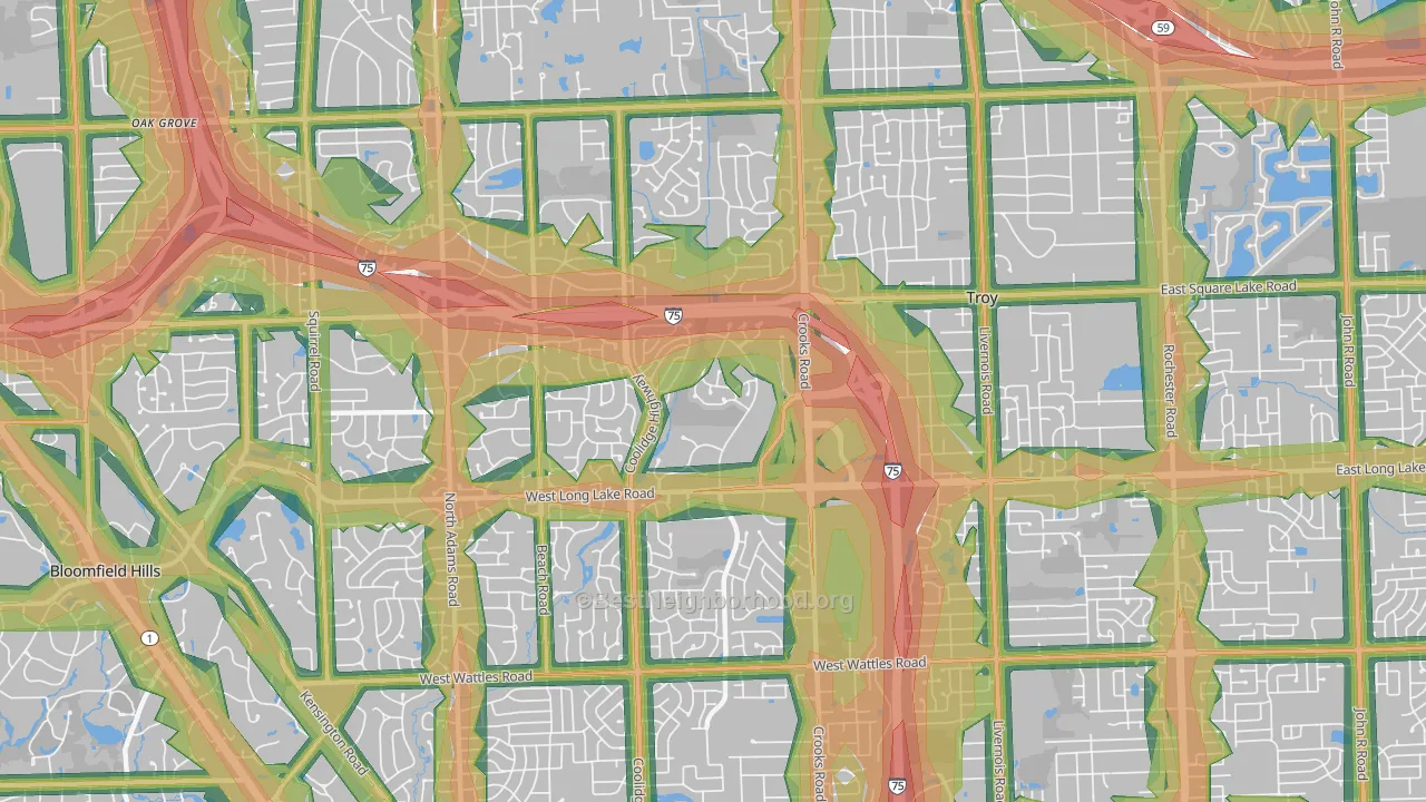 48098, MI Map of Noise Levels in 48098