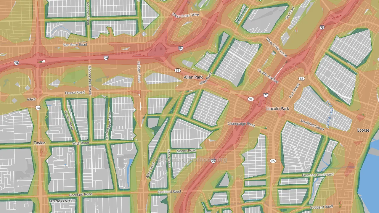 48101, MI Map of Noise Levels in 48101
