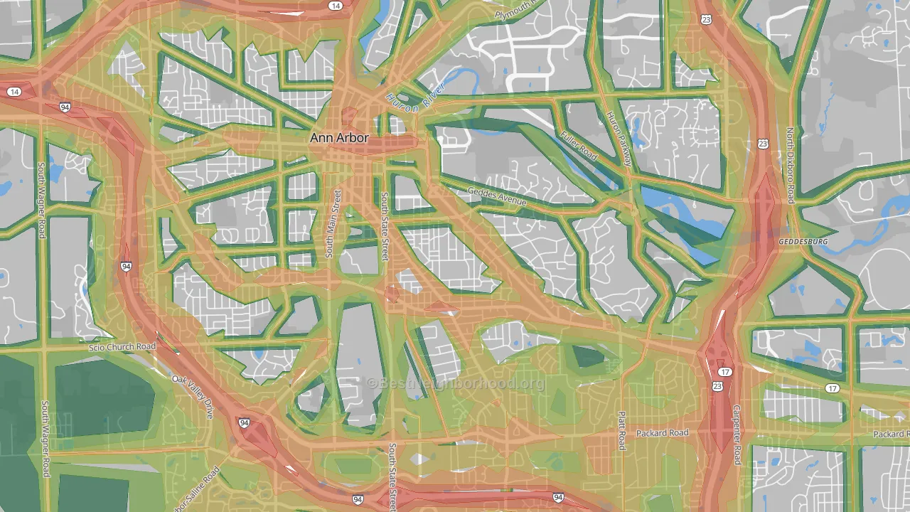 48104, MI Map of Noise Levels in 48104