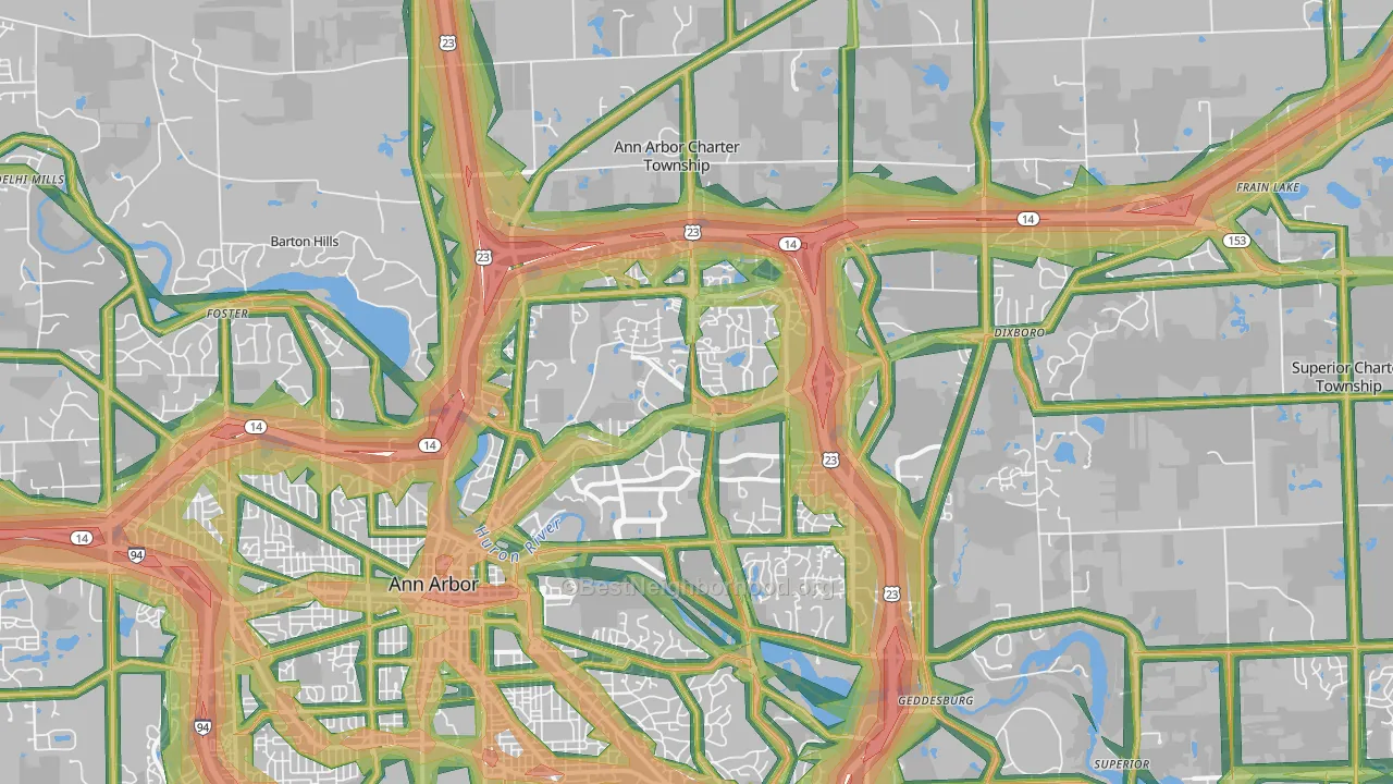 48105, MI Map of Noise Levels in 48105