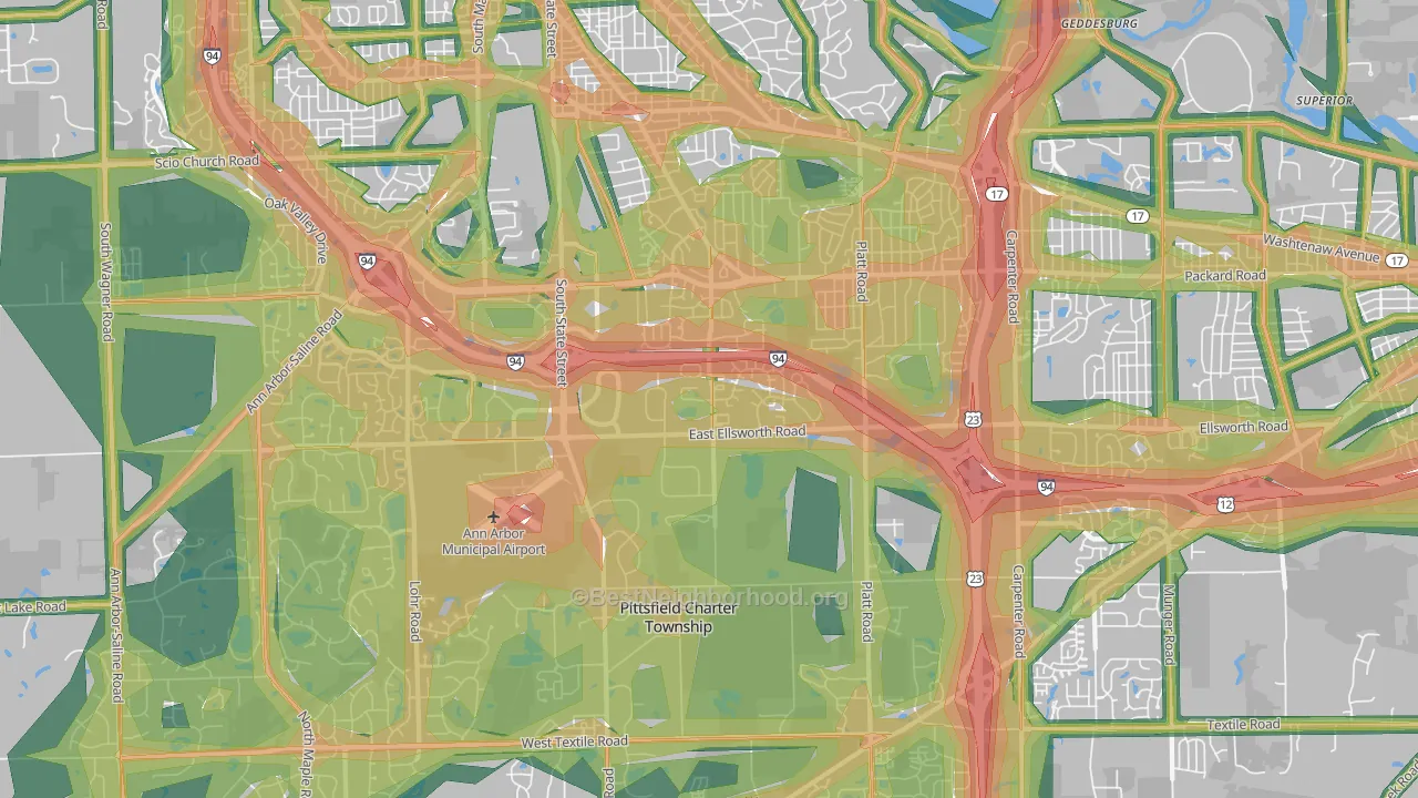 48108, MI Map of Noise Levels in 48108