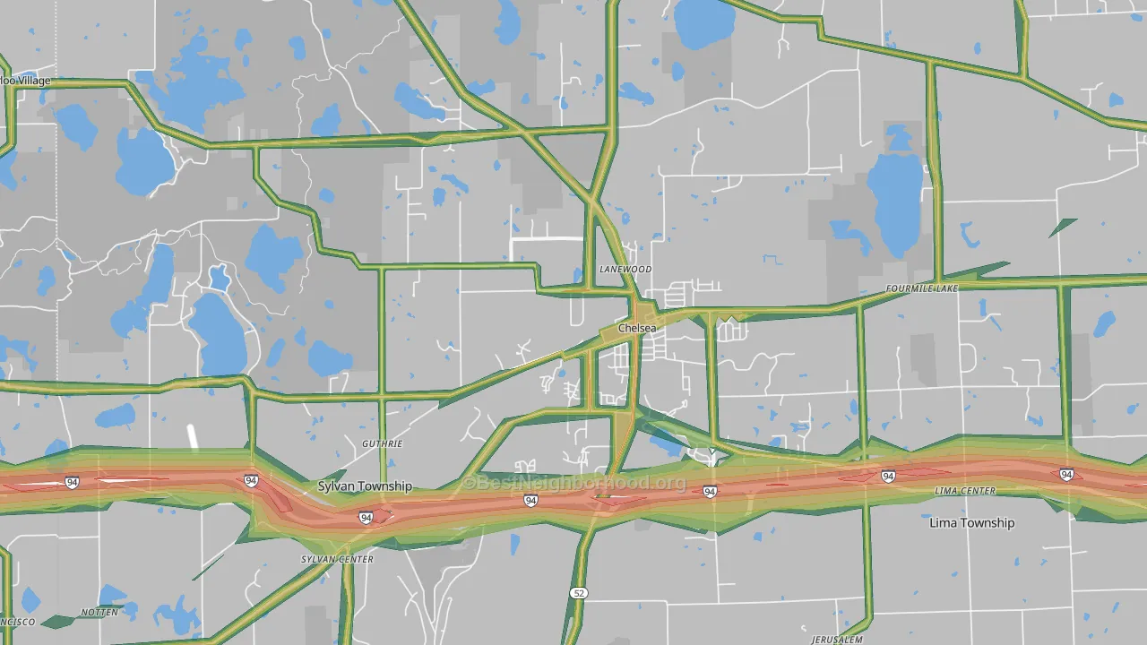 48118, MI Map of Noise Levels in 48118