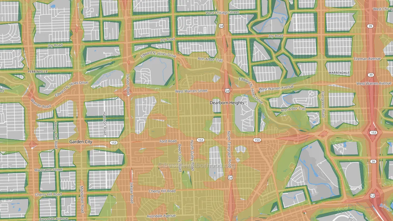 48127, MI Map of Noise Levels in 48127