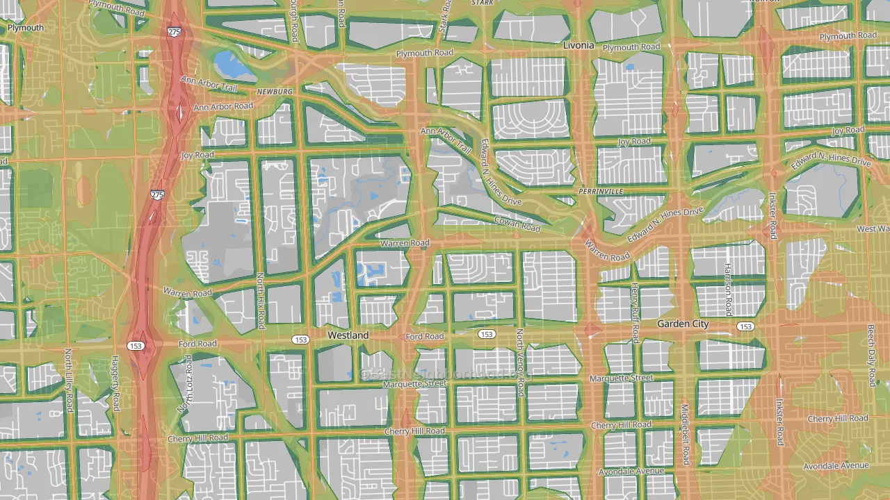 48185, MI Map of Noise Levels in 48185