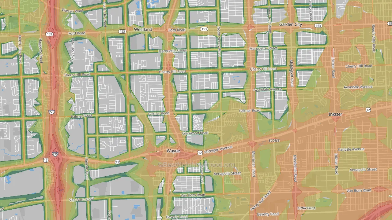 48186, MI Map of Noise Levels in 48186