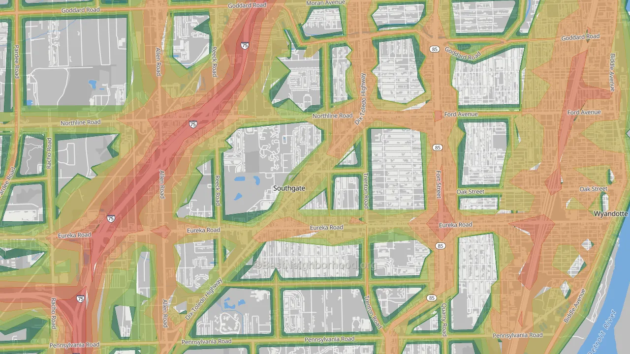 48195, MI Map of Noise Levels in 48195