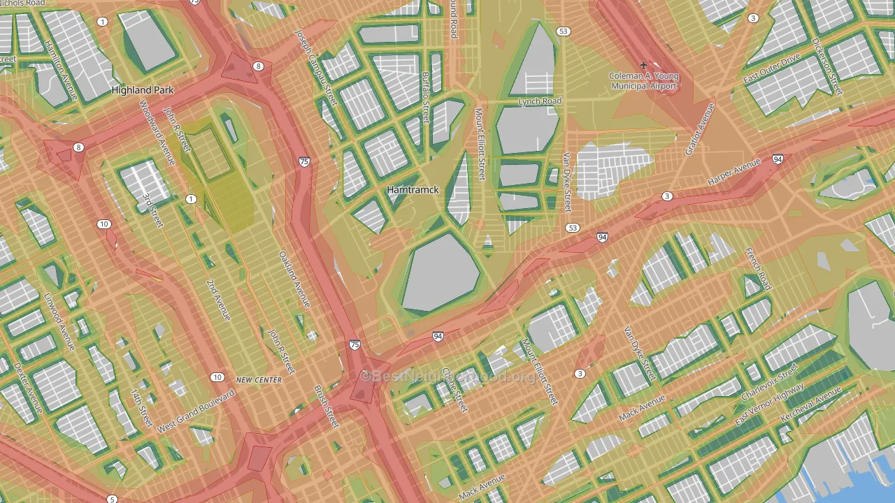 48211, MI Map of Noise Levels in 48211