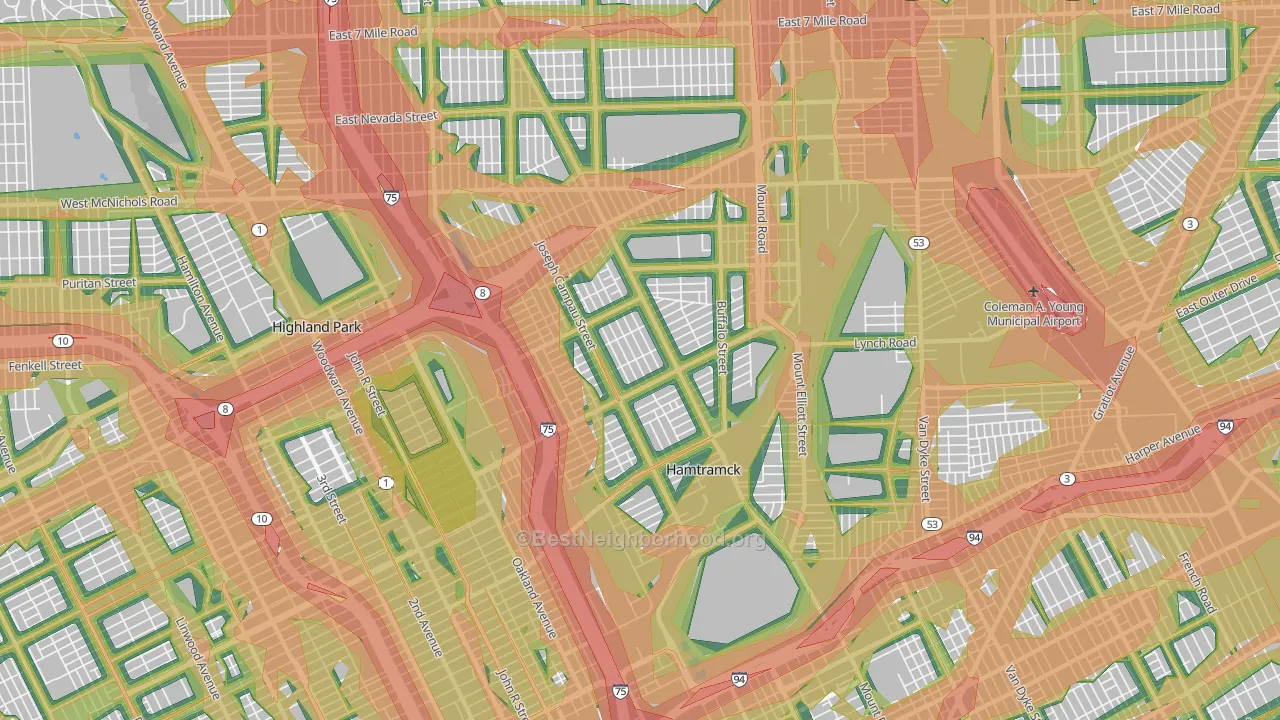 48212, MI Map of Noise Levels in 48212