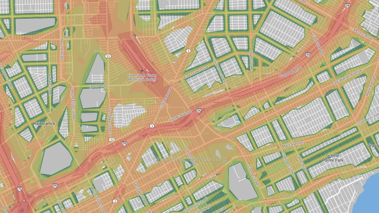 48213, MI Map of Noise Levels in 48213