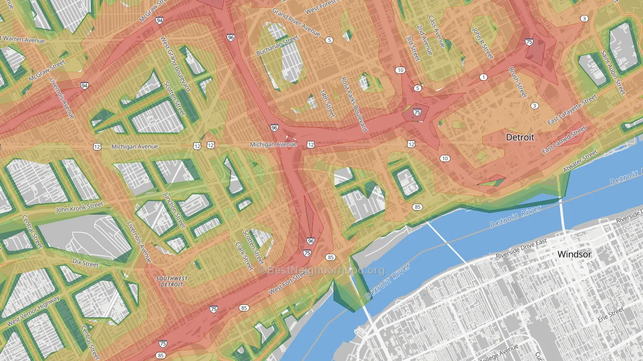 48216, MI Map of Noise Levels in 48216