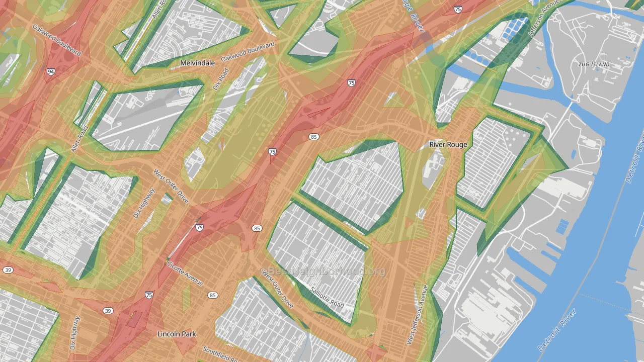 48217, MI Map of Noise Levels in 48217